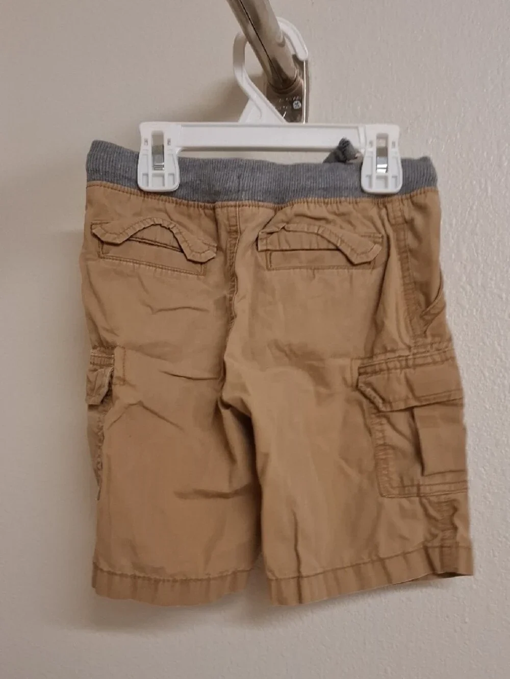 Carter's Tan Cargo Shorts with Gray Rib Waistband